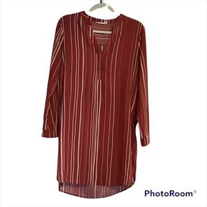 Lush Striped Sheath Shirt Dress